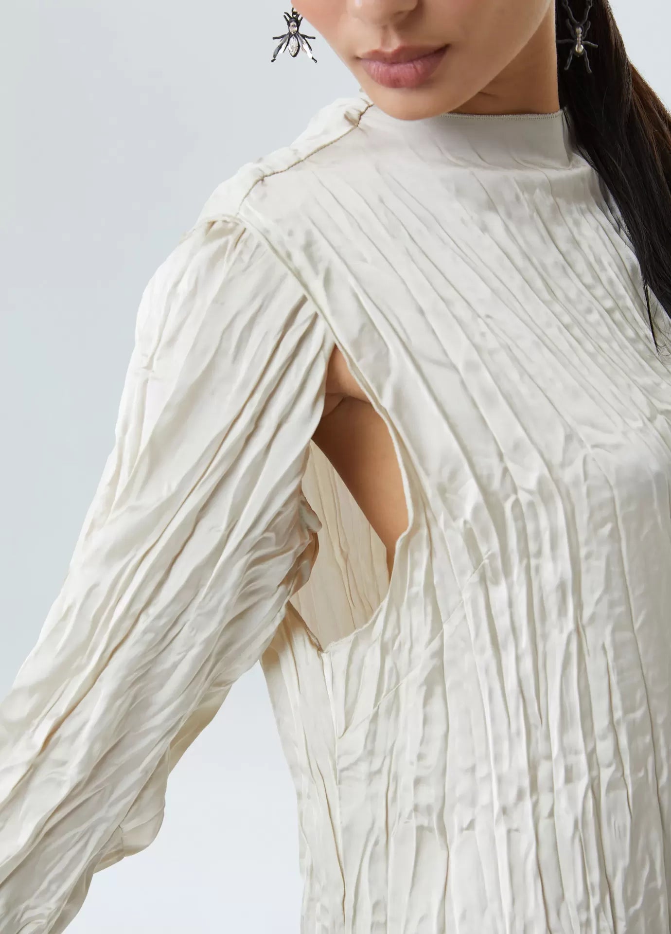 Vestido Wrinkled Satin Double Face Osklen