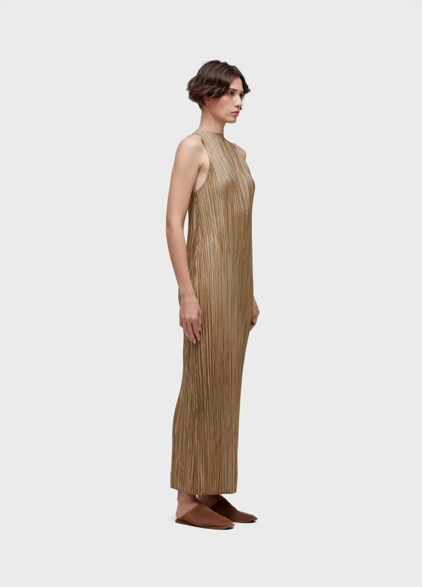 Vestido Raglan Longui Plisse Gold Osklen