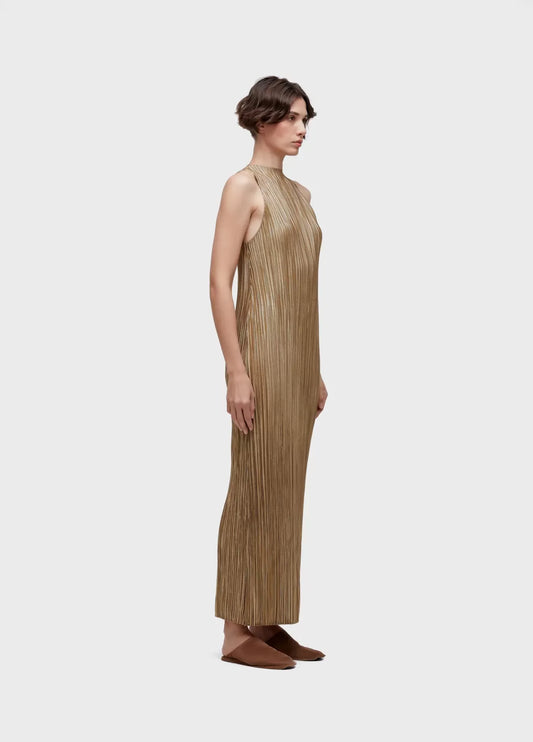 Vestido Raglan Longui Plisse Gold Osklen