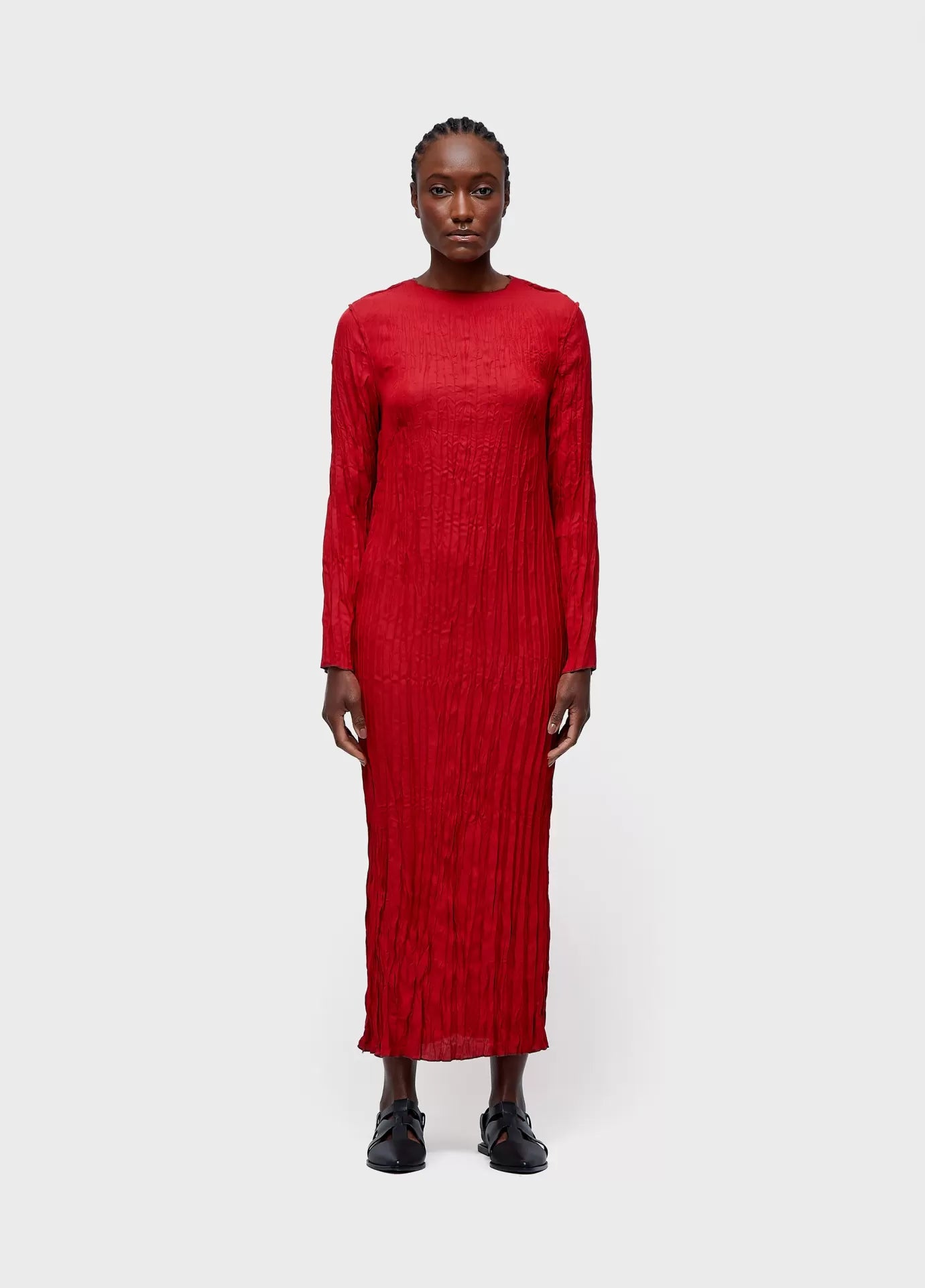 Vestido Longo Wrinkled Satin Double Face Osklen