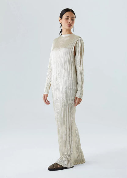 Vestido Wrinkled Satin Double Face Osklen