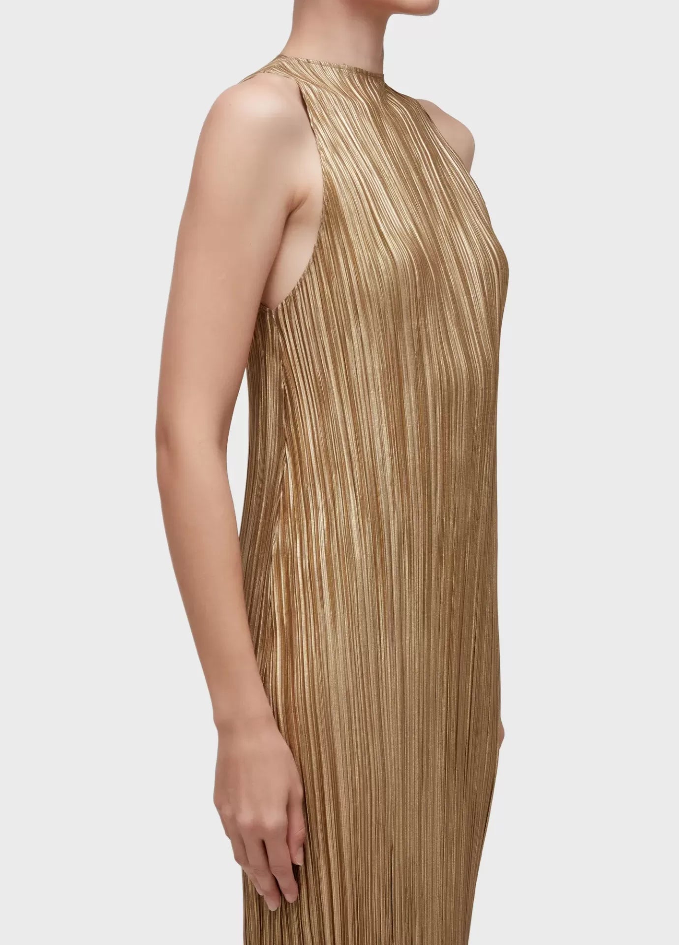 Vestido Raglan Longui Plisse Gold Osklen