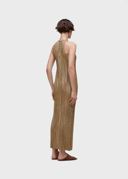 Vestido Raglan Longui Plisse Gold Osklen