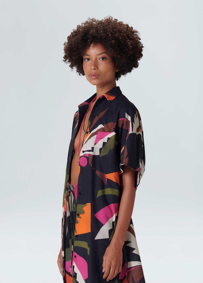 Vestido Chemise Coqueiro Curto Osklen