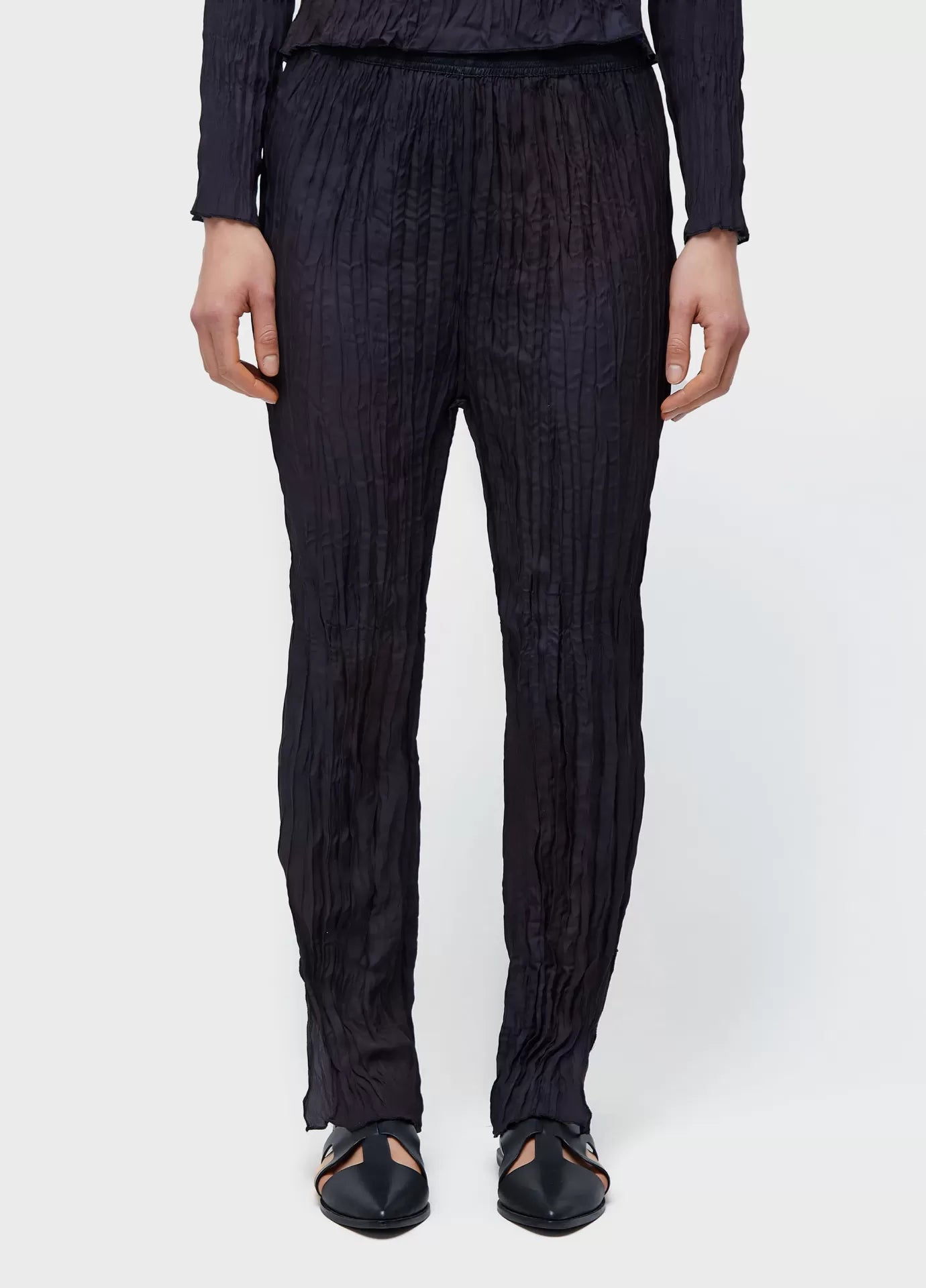 Calça Wrinkled Satin Rose Blur Double Face Osklen