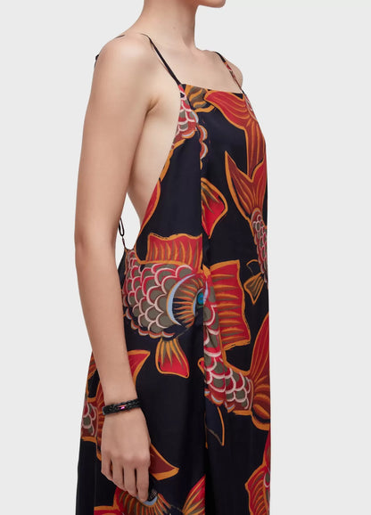 Vestido Baloon Peixe Deep Osklen