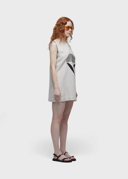 Vestido Reto Bordado Sunflower Osklen