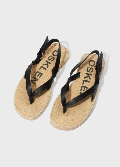 Sandália Flat Corda Couro e Basics Osklen