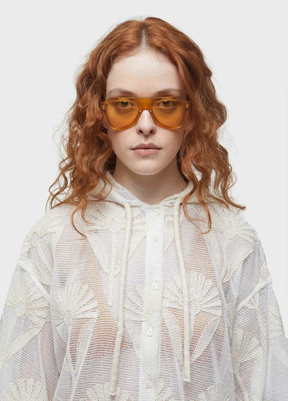 Camisa Capuz Tela Bordada Sun Flower Osklen