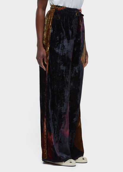 Calça Reta Velvet Glitch Rose Osklen