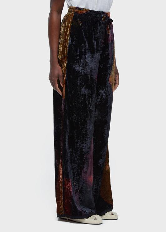Calça Reta Velvet Glitch Rose Osklen