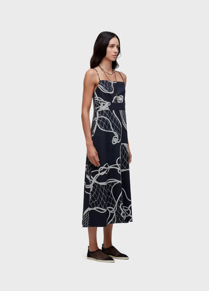 Vestido Alças Knot Blue Osklen