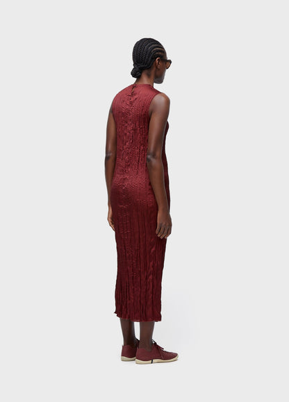 Vestido Sleeveless Wrinkled Satin Double Face Osklen