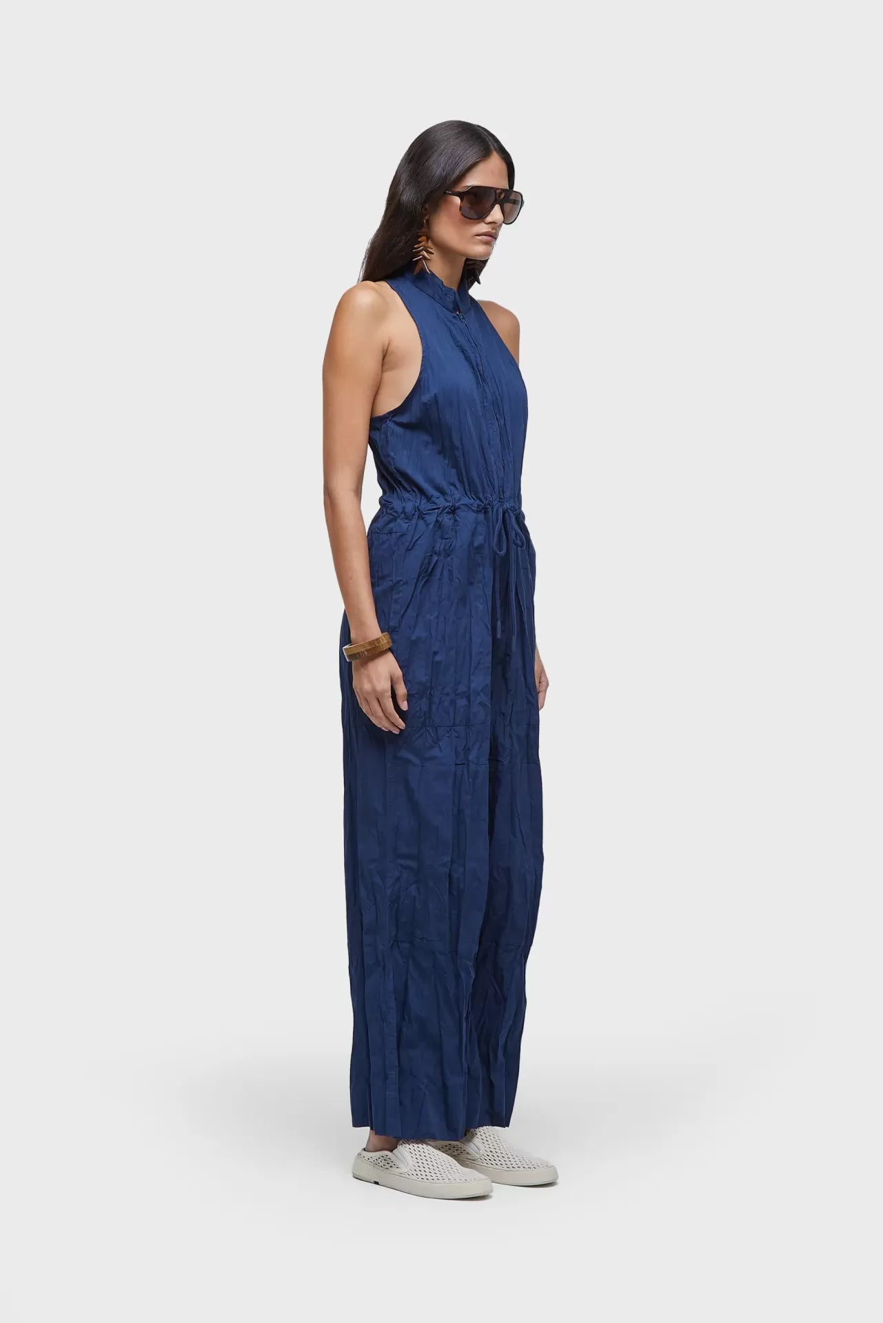 Macacão Sleeveless Tricoline Wrinkled Osklen