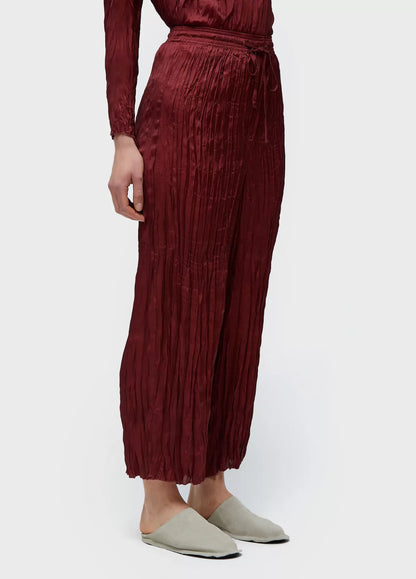 Calça Reta Wrinkled Satin Double Face Osklen
