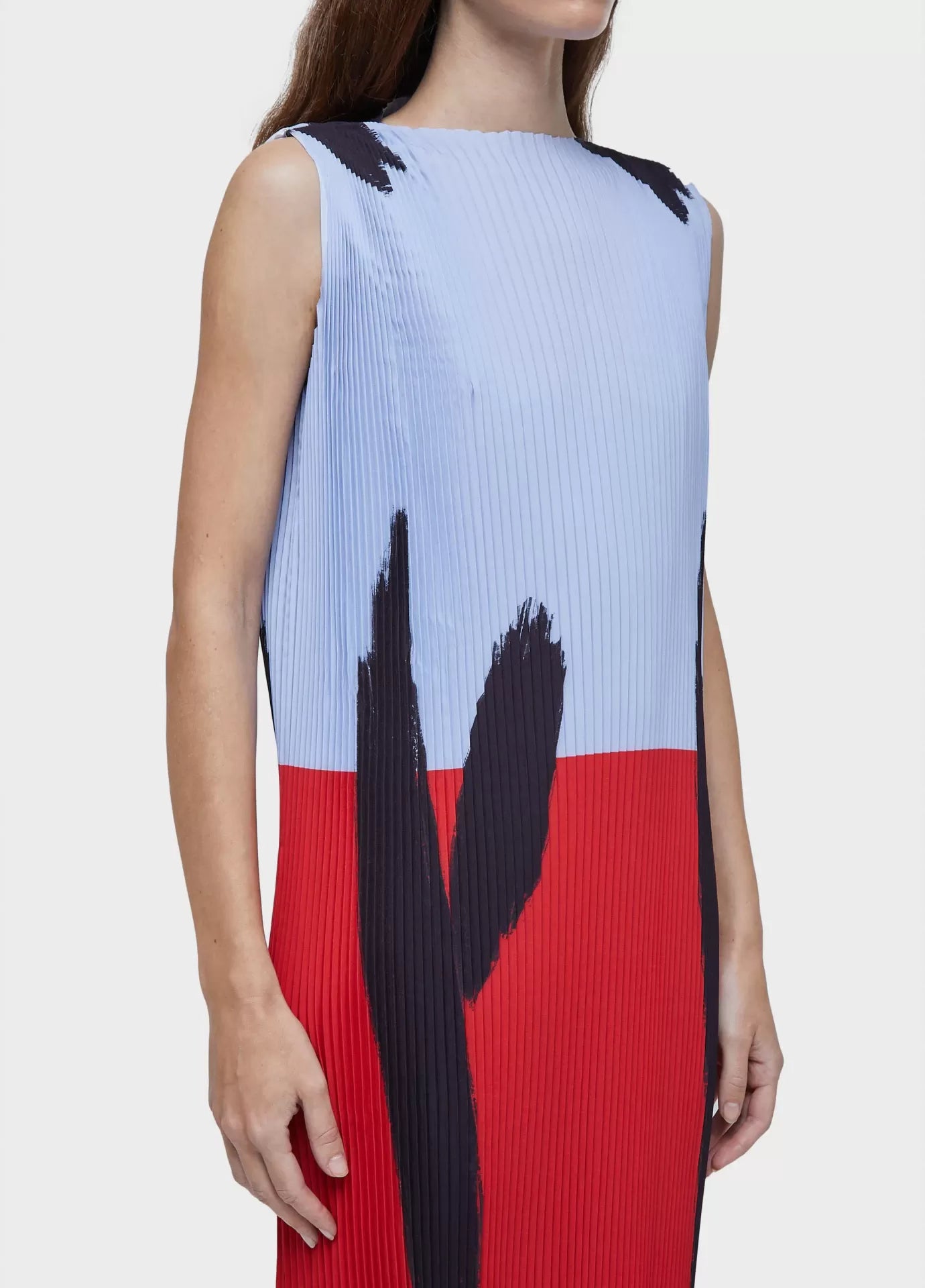 Vestido long plissado fiery