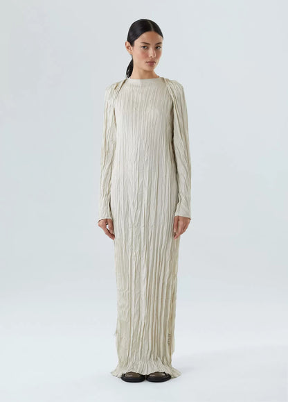 Vestido Wrinkled Satin Double Face Osklen