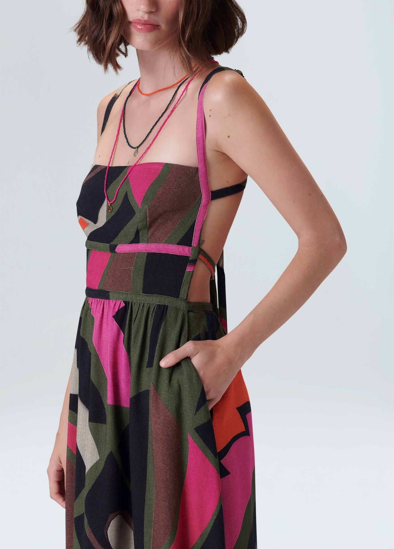 Vestido Folhagem midi Osklen