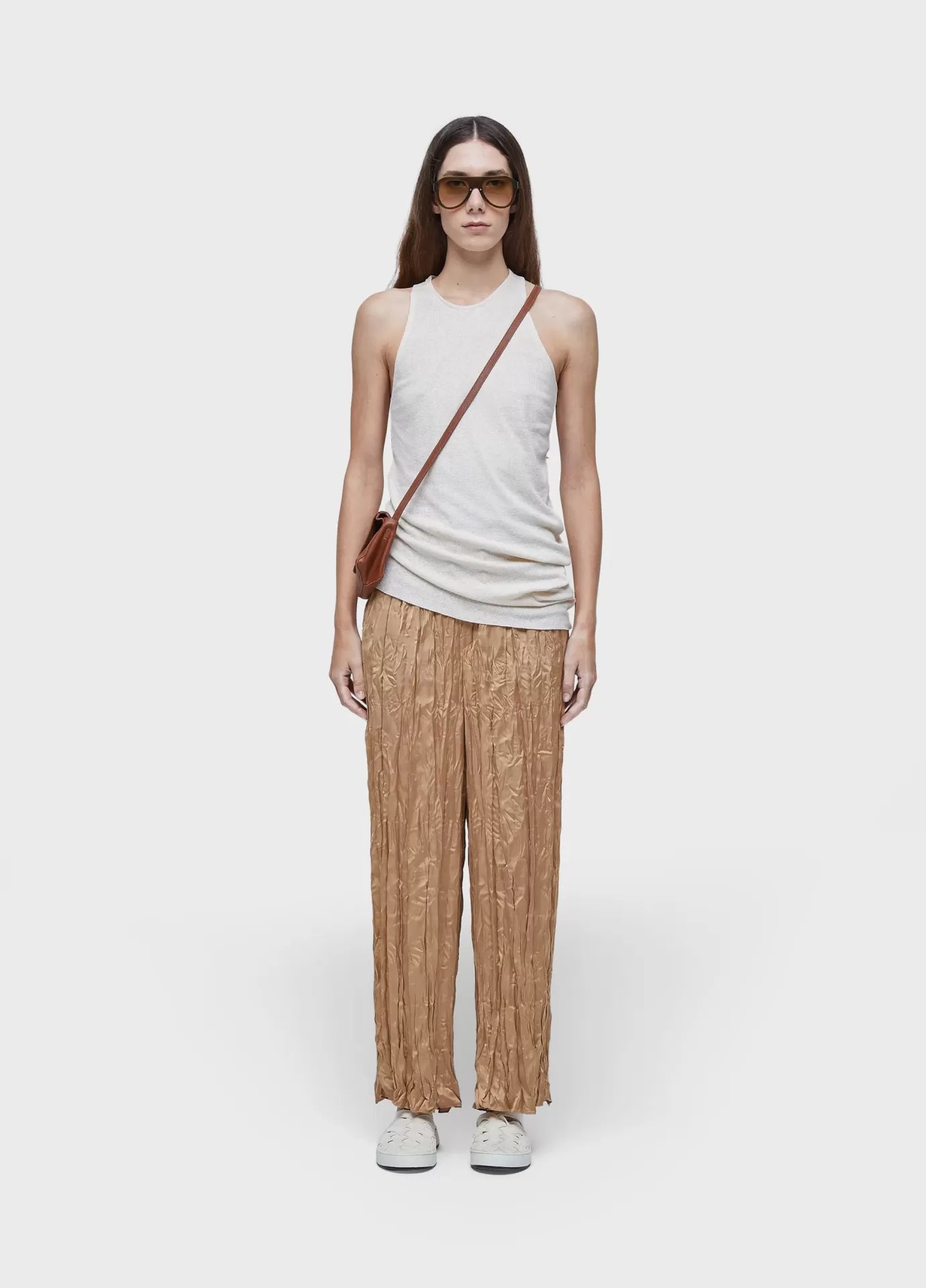 Calça reta tricoline satin