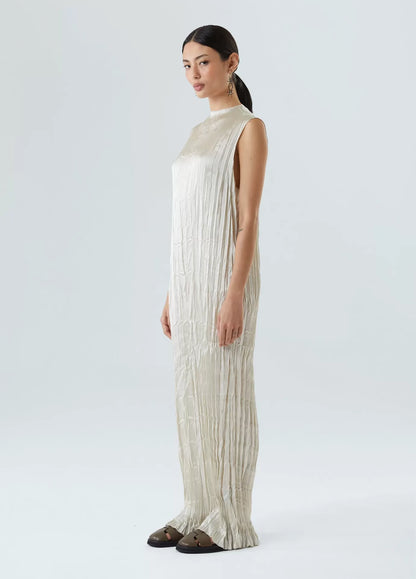 Vestido Wrinkled Satin Double Face Osklen