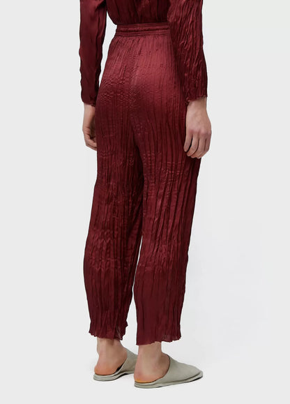 Calça Reta Wrinkled Satin Double Face Osklen