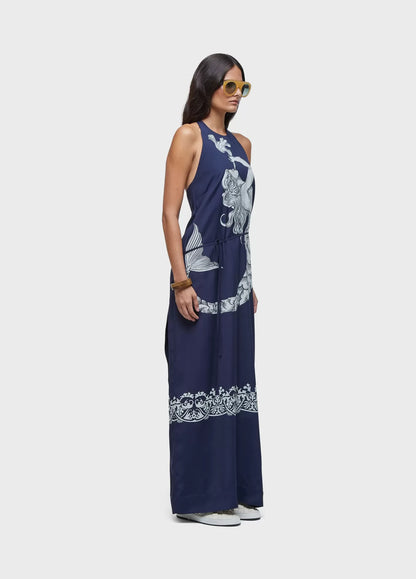 Vestido transpasse ocean blue