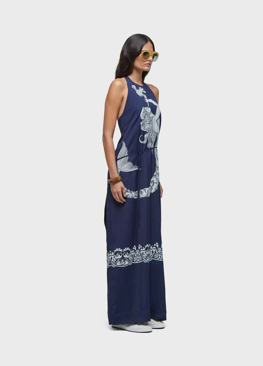 Vestido transpasse ocean blue