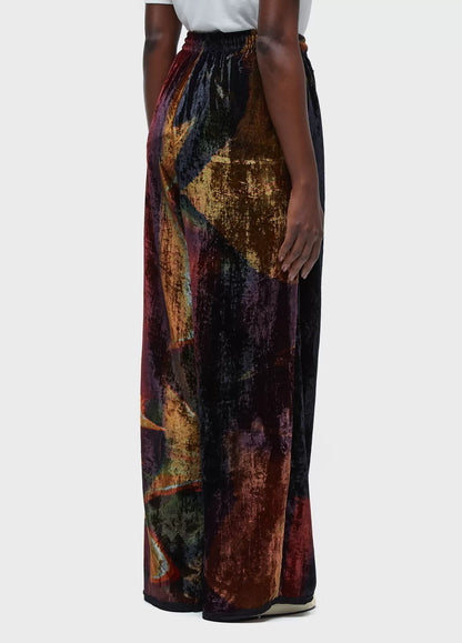 Calça Reta Velvet Glitch Rose Osklen