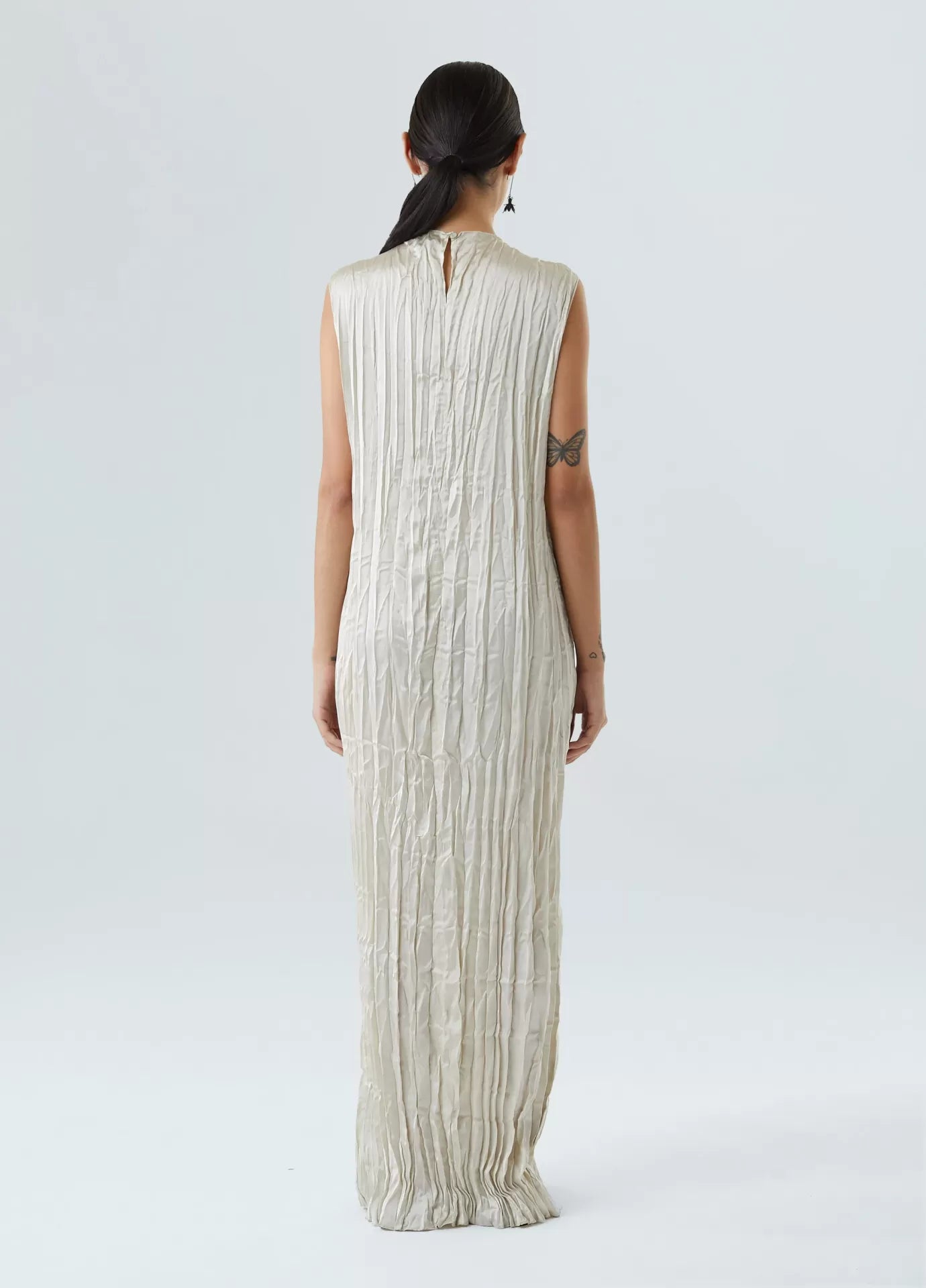 Vestido Wrinkled Satin Double Face Osklen