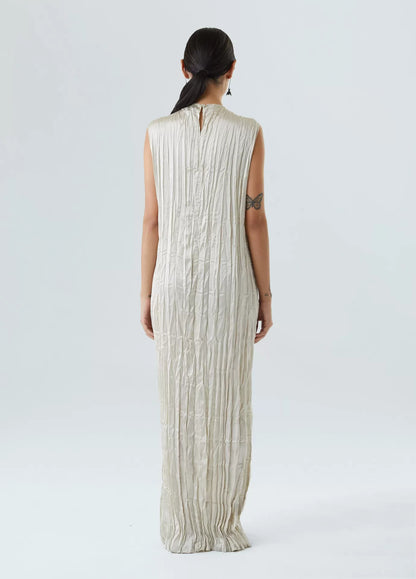 Vestido Wrinkled Satin Double Face Osklen