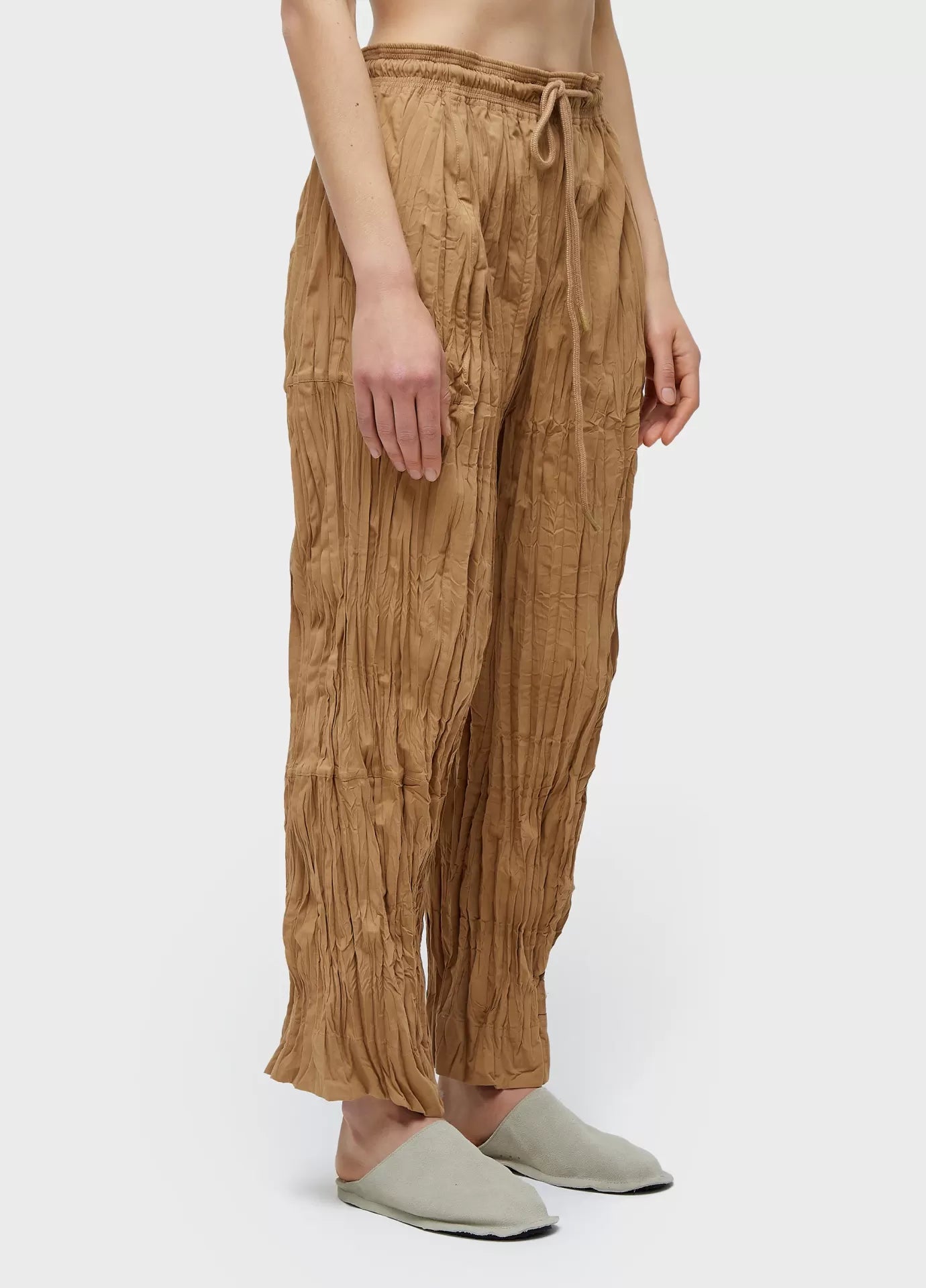 Calça Recortes Tricoline Wrinkled