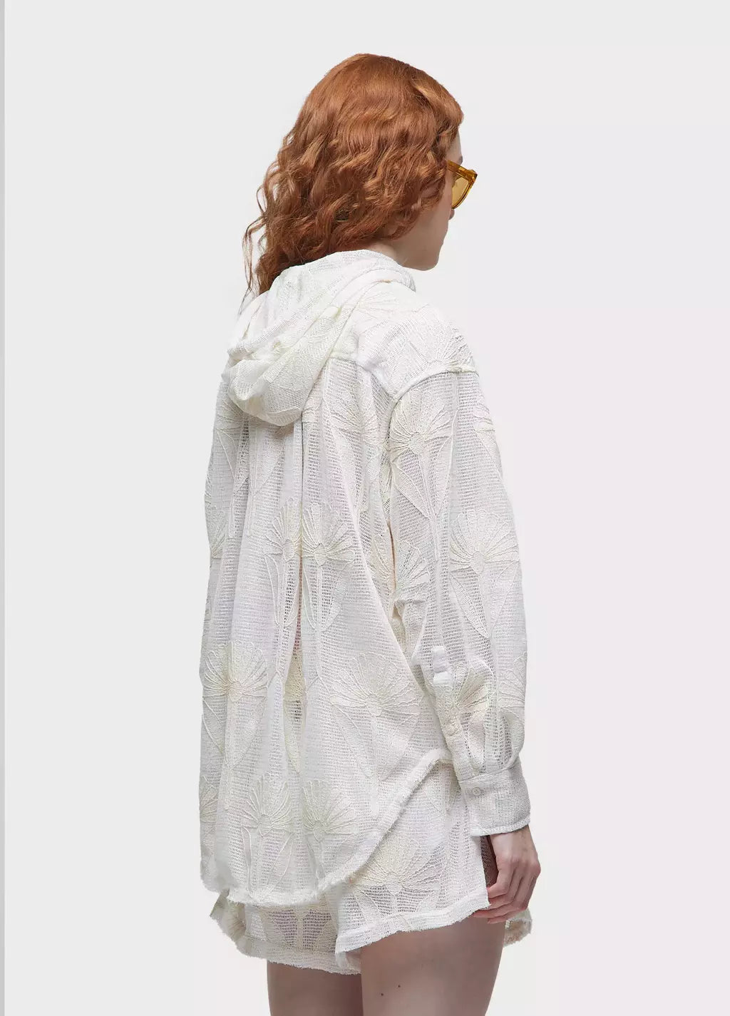 Camisa Capuz Tela Bordada Sun Flower Osklen