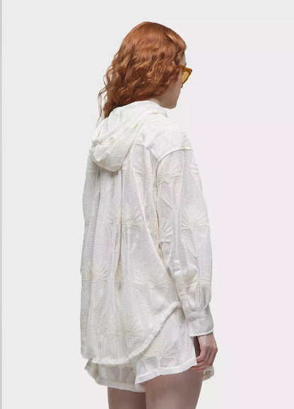 Camisa Capuz Tela Bordada Sun Flower Osklen