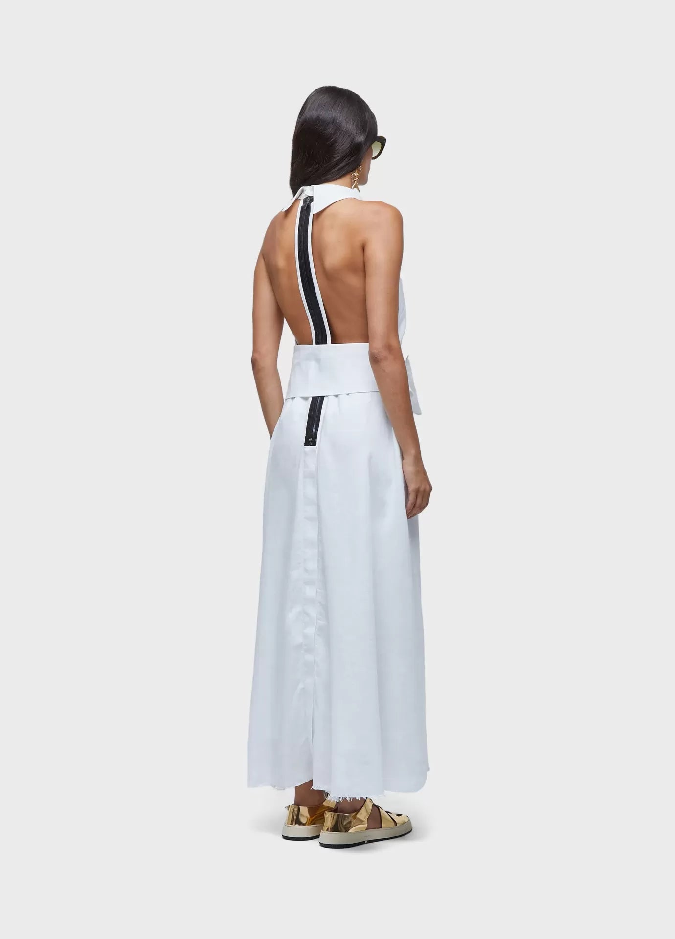 Vestido longo smoking