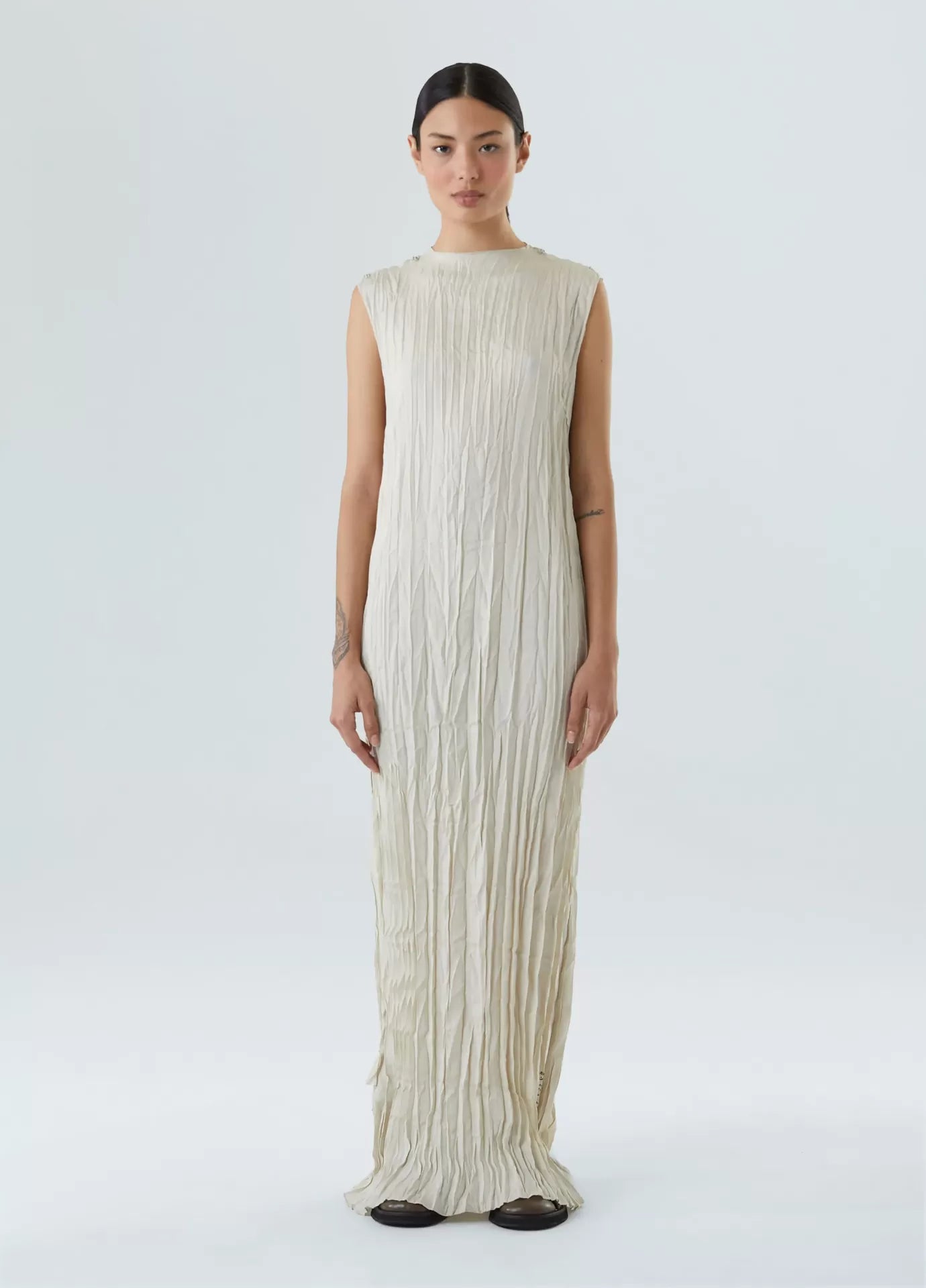 Vestido Wrinkled Satin Double Face Osklen