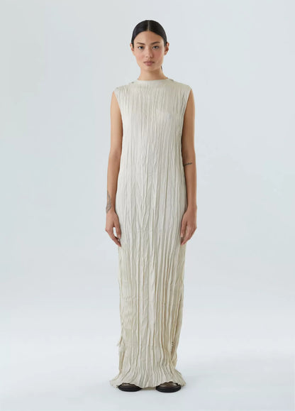 Vestido Wrinkled Satin Double Face Osklen