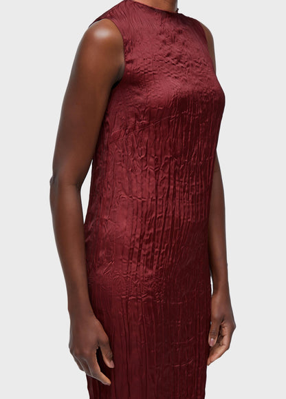 Vestido Sleeveless Wrinkled Satin Double Face Osklen
