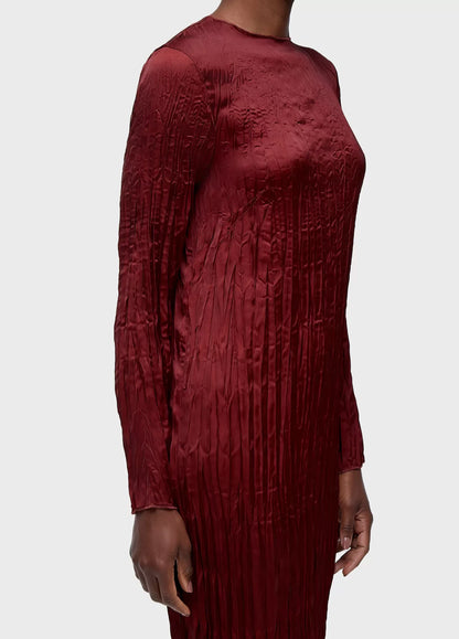 Vestido Longo Wrinkled Satin Double Face Osklen