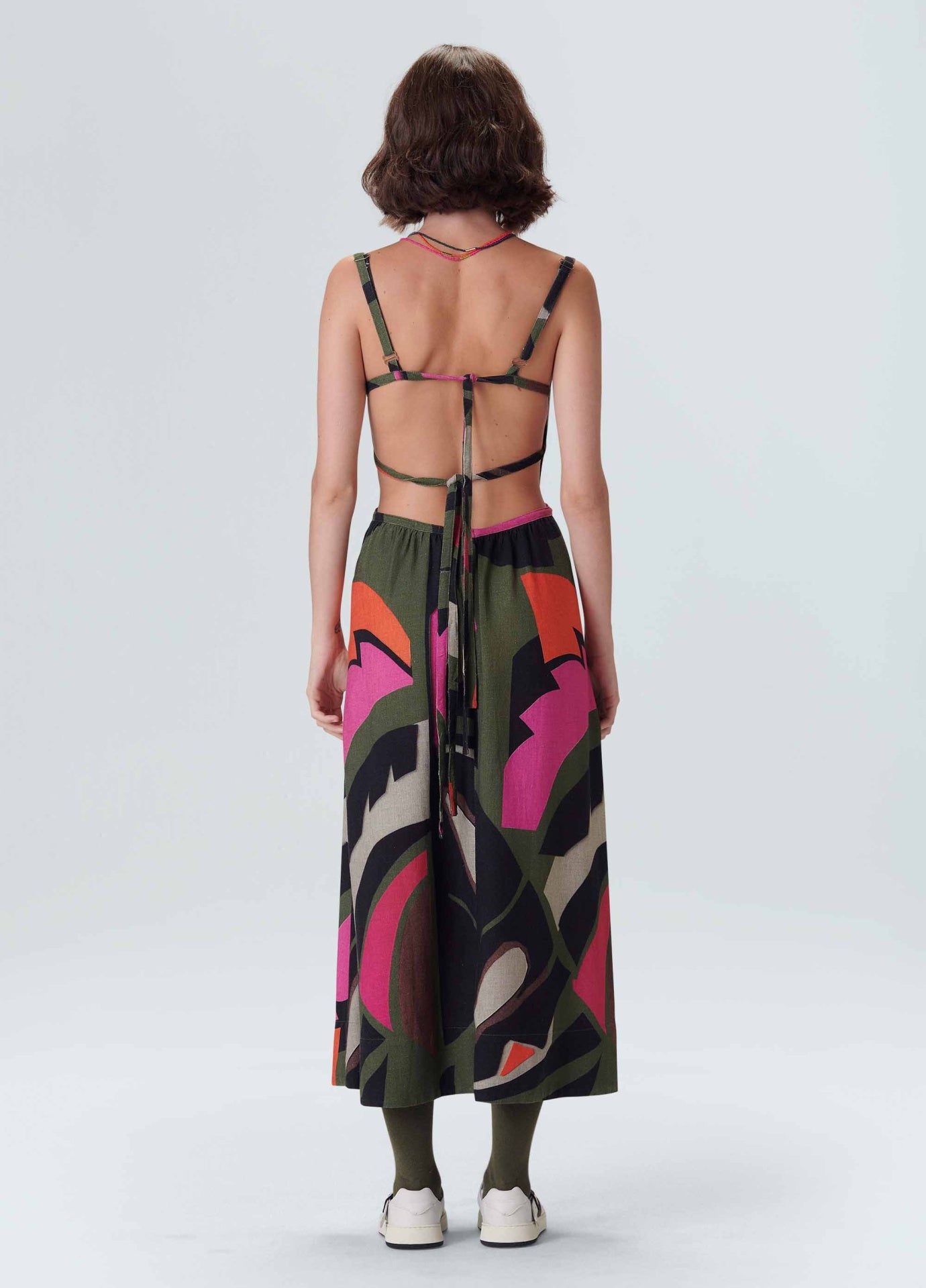Vestido Folhagem midi Osklen