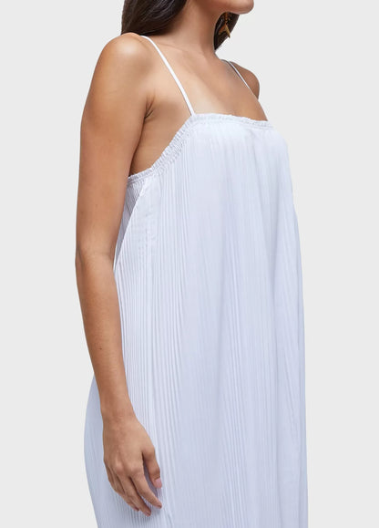 Vestido alças plissado
